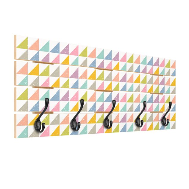 Klädhängare vägg Geometrical Pattern With Triangles Colourful