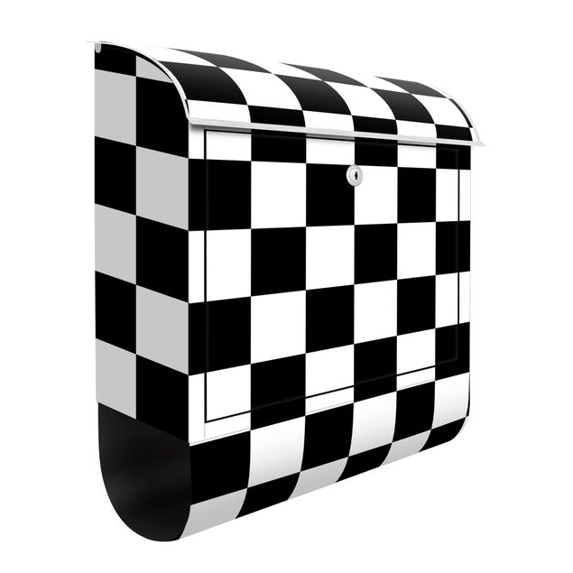 Brevlådor svart och vitt Geometrical Pattern Chessboard Black And White