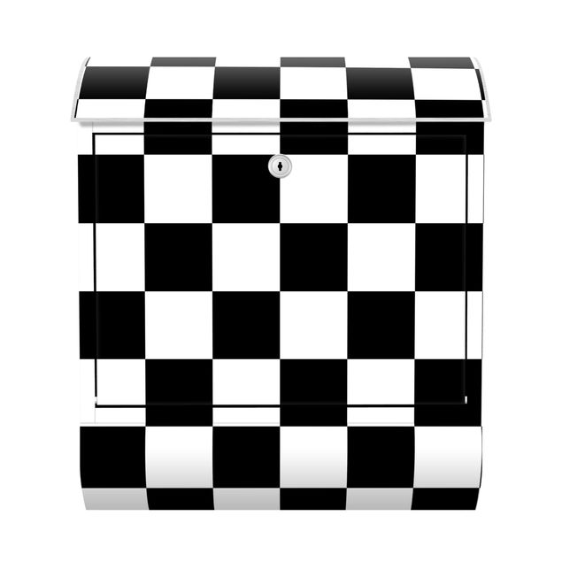 Brevlådor svart Geometrical Pattern Chessboard Black And White