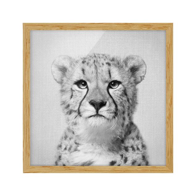 Tavlor modernt Cheetah Gerald Black And White