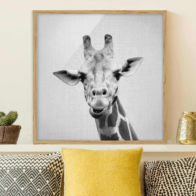 Inredning av barnrum Giraffe Gundel Black And White