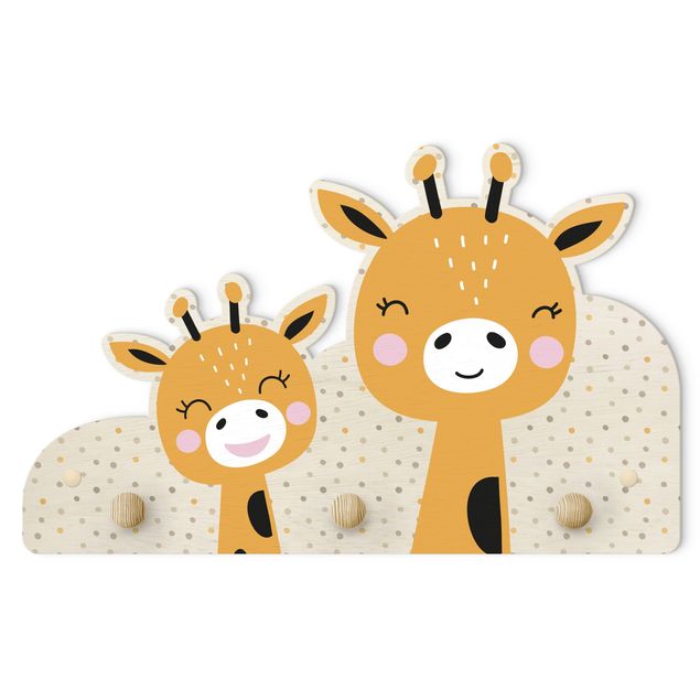 Klädhängare vägg Giraffe With Baby Giraffe