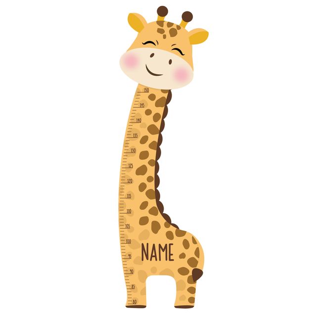 Autocolantes de parede animais Giraffe boy with custom name