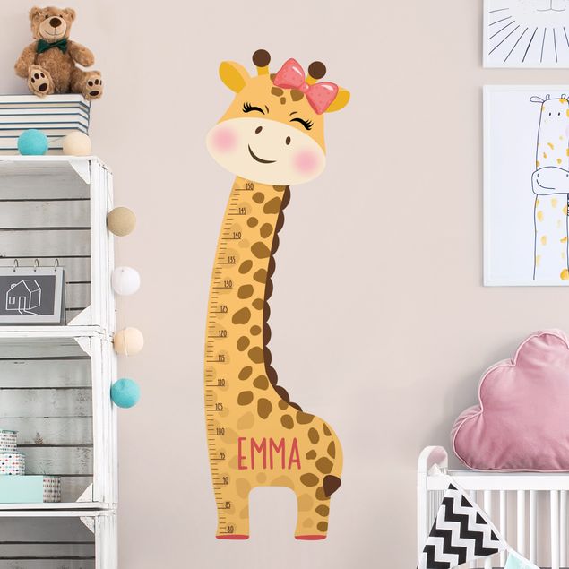 Wallstickers referensmärke Giraffe girl with custom name