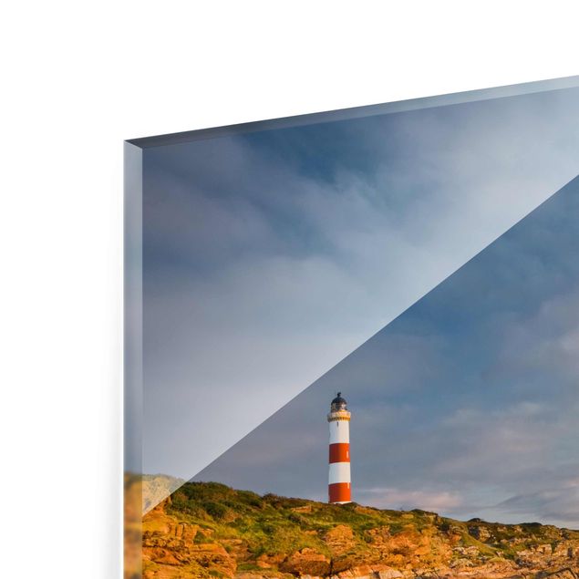Glastavlor stränder Lighthouse collage