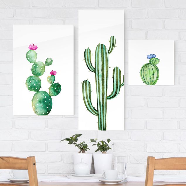 Kök dekoration Watercolour Cactus Set