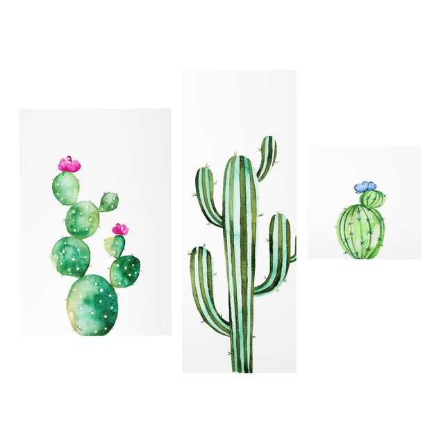 Tavlor blommor  Watercolour Cactus Set