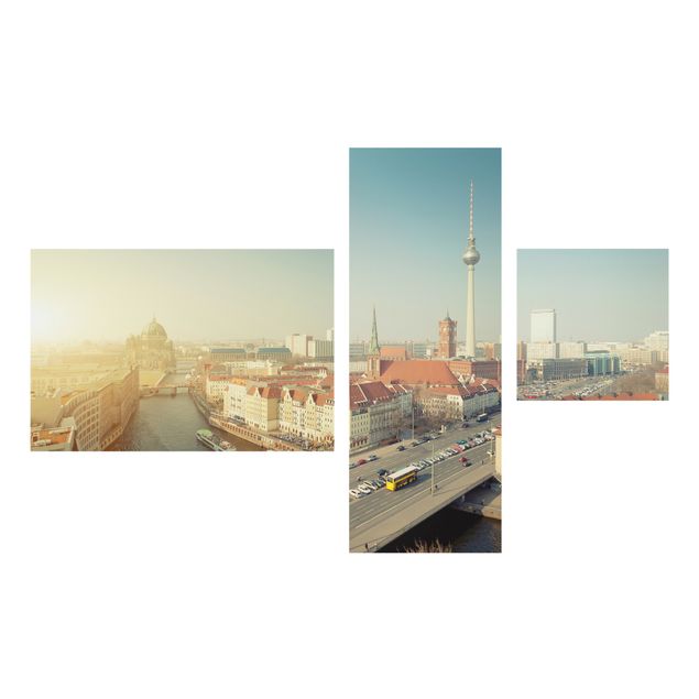 Glastavlor arkitektur och skyline Berlin In The Morning Collage
