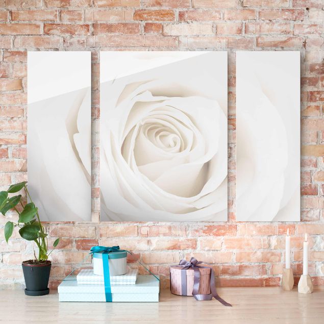 Glastavlor rosor Pretty White Rose