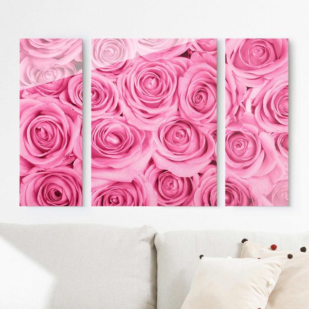 Glastavlor rosor Pink Roses