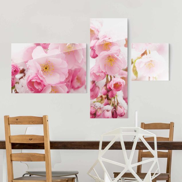 Glastavlor rosor Snow-Covered Cherry Blossoms