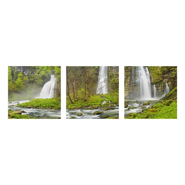 Glastavlor landskap Waterfalls Cascade De Flumen