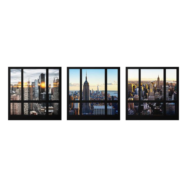 Glastavlor arkitektur och skyline Window Views Of New York