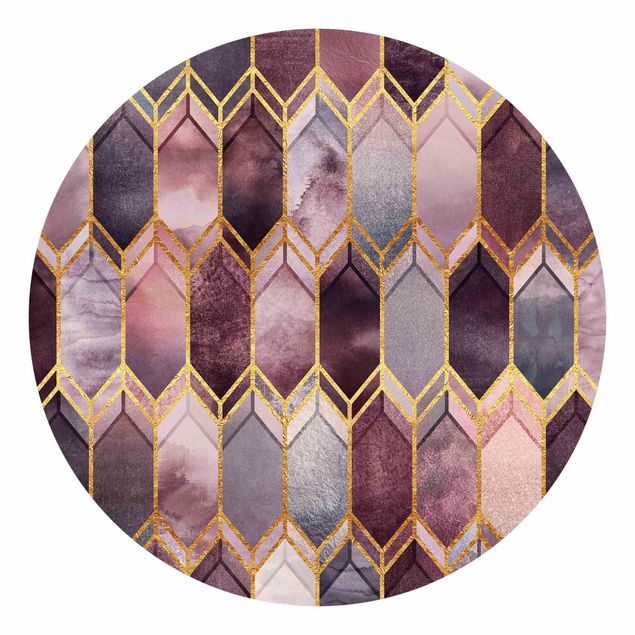 Tapeter modernt Stained Glass Geometric Rose Gold