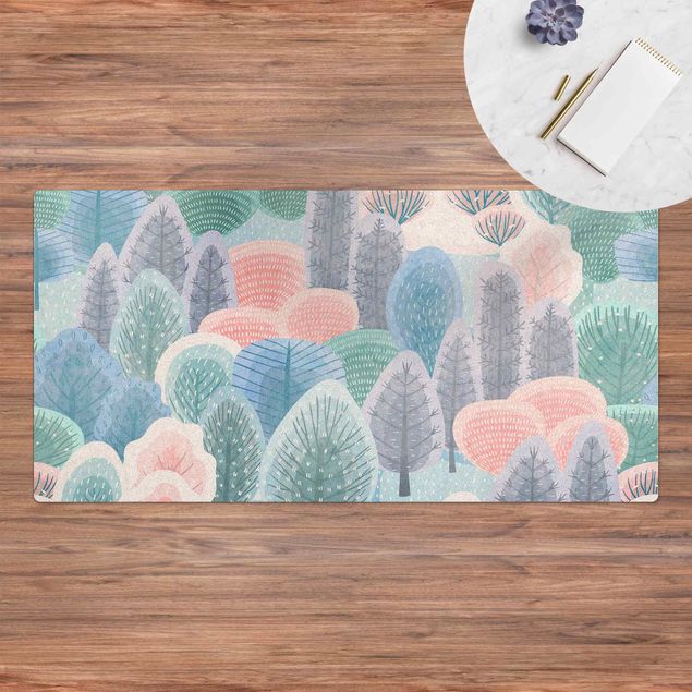 långa mattor Happy Forest In Pastel