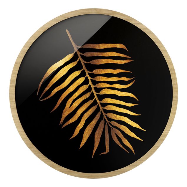 Tavlor Gold - Palm Leaf II On Black
