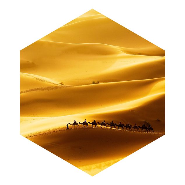 Hexagonala tapeter Golden Dunes