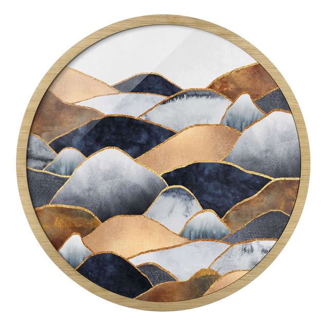 Tavlor konstutskrifter Golden Mountains Watercolour