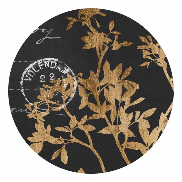 Tapeter vintage Golden Leaves On Mocha II