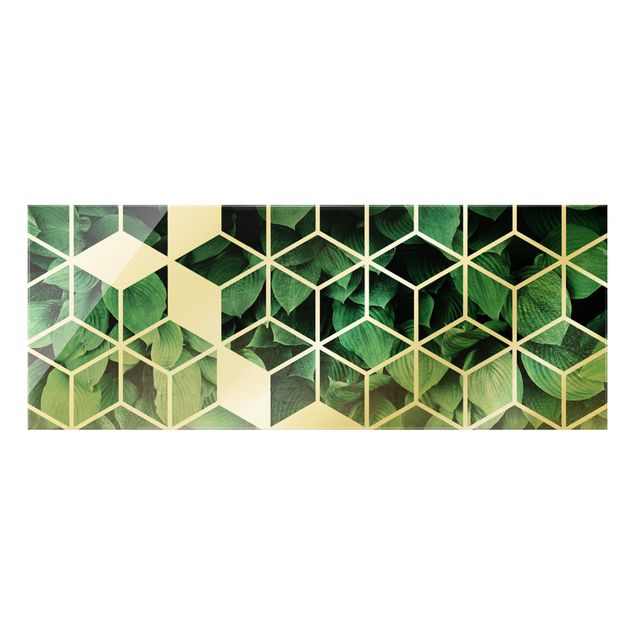 Tavlor Elisabeth Fredriksson Golden Geometry - Green Leaves