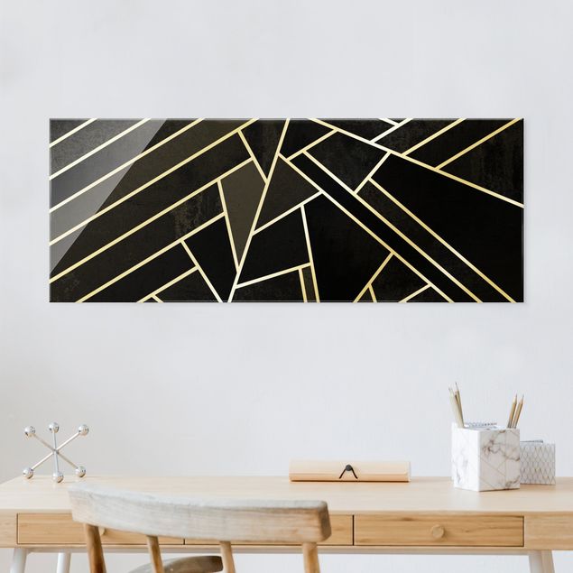 Kök dekoration Golden Geometry - Black Triangles