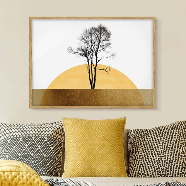 Kök dekoration Golden Sun With Tree
