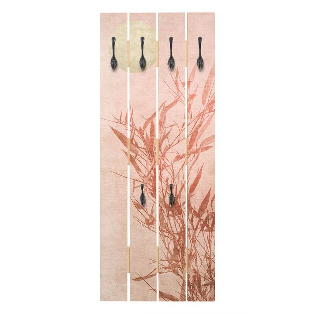 Klädhängare vägg rosa Golden Sun Pink Bamboo