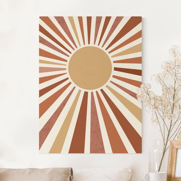Canvastavlor abstrakt Golden Sun Rays