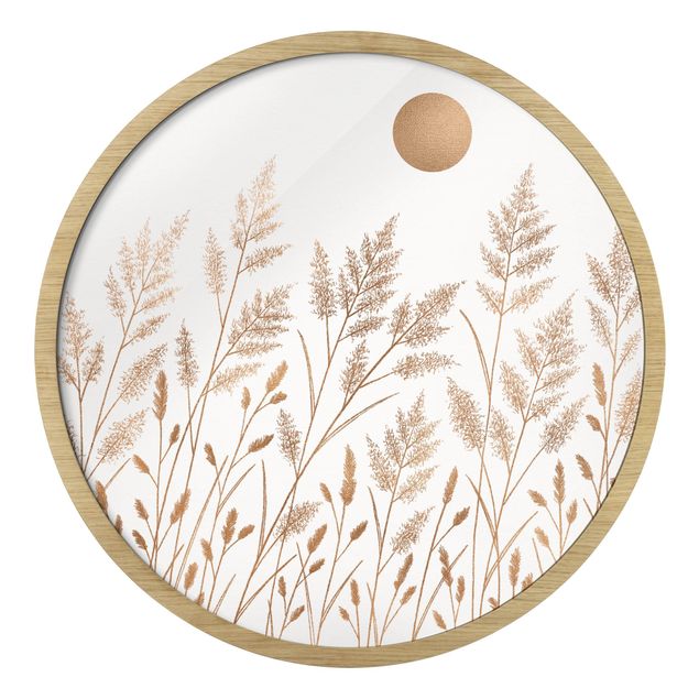 Tavlor Grasses And Moon In Gold
