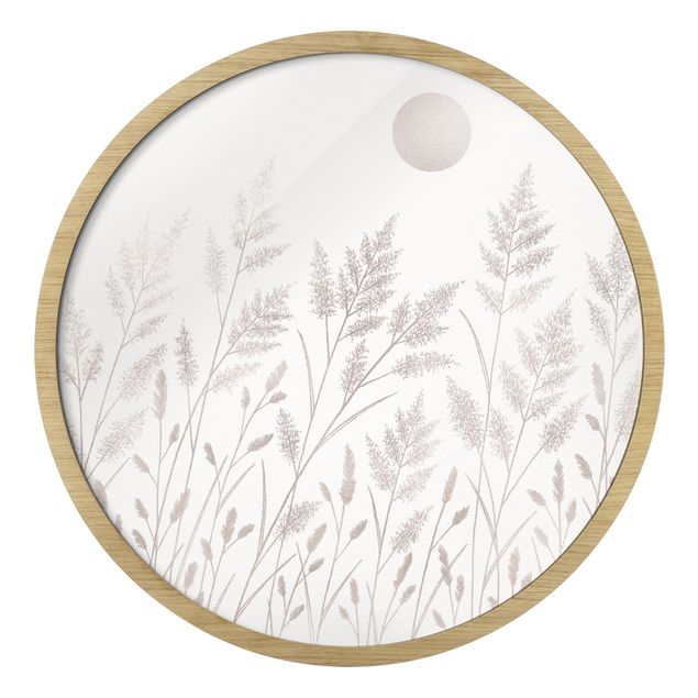 Tavlor Grasses And Moon In Silver
