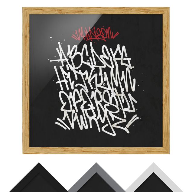 Tavlor med ram Graffiti Art Alphabet