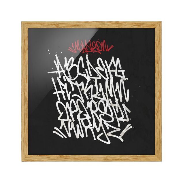 Tavlor svart Graffiti Art Alphabet