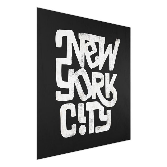Glastavlor ordspråk Graffiti Art Calligraphy New York City Black