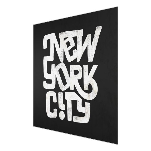 Tavlor svart och vitt Graffiti Art Calligraphy New York City Black