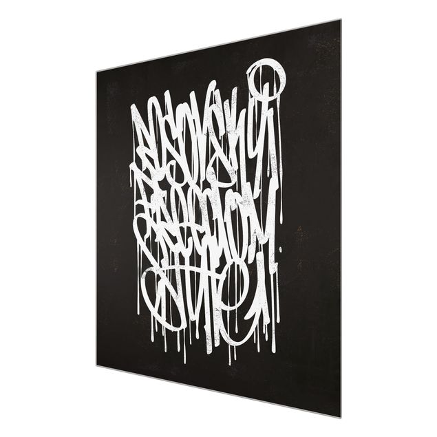 Glas Magnetboard Graffiti Art Freedom Style