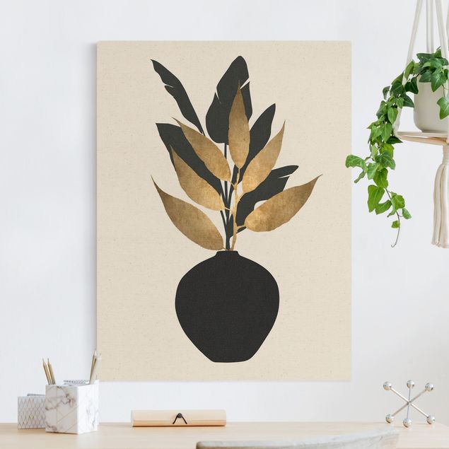 Kök dekoration Graphical Plant World - Gold And Black