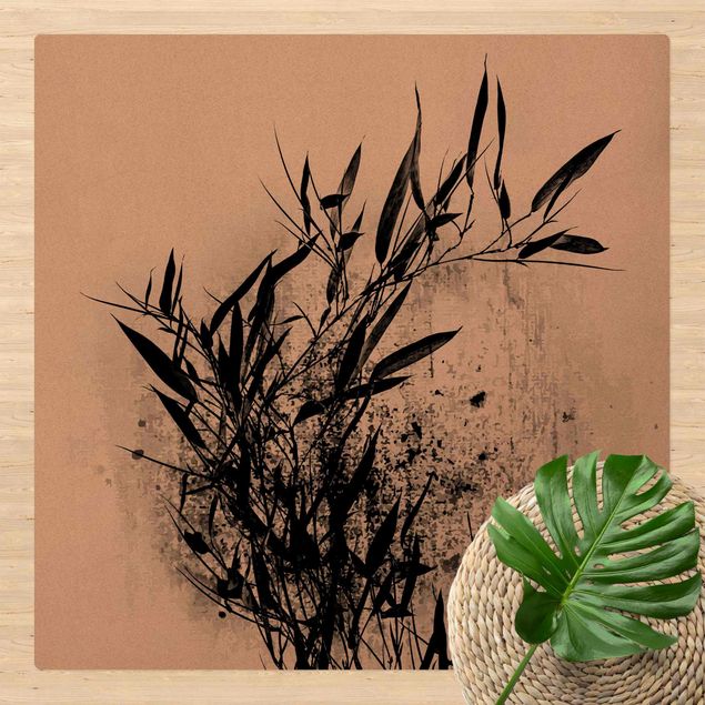 modern matta vardagsrum Graphical Plant World - Black Bamboo