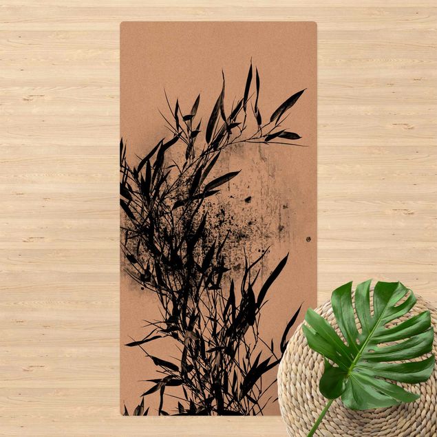 lång hallmatta Graphical Plant World - Black Bamboo