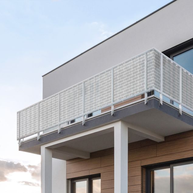 Insynsskydd för balkong väderbeständigt Gray Brick Wall