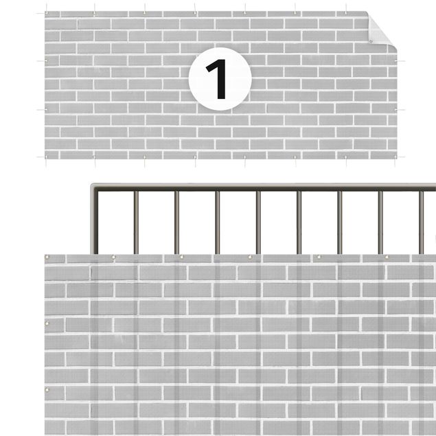 Insynsskyddsmatta Gray Brick Wall
