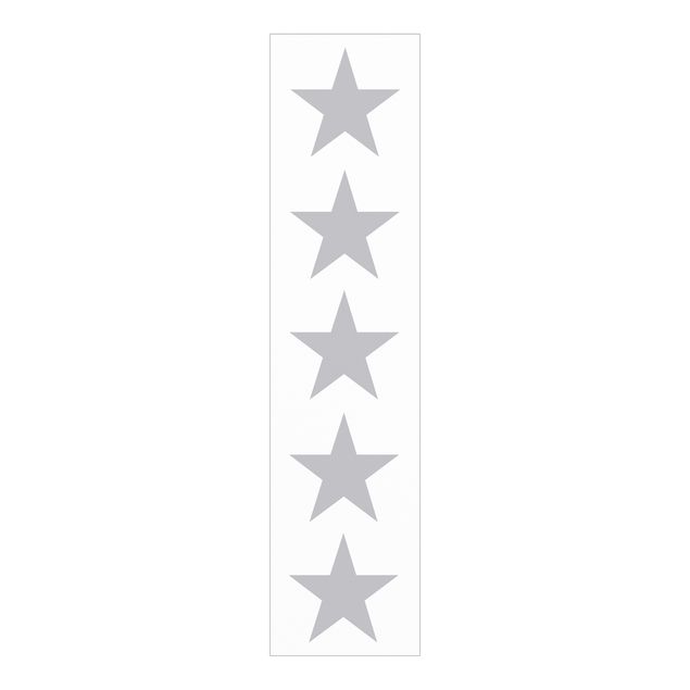 Panelgardiner mönster Large Grey Stars On White