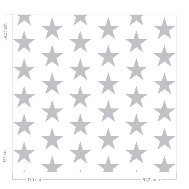 Måttbeställda gardiner Large Gray Stars On White