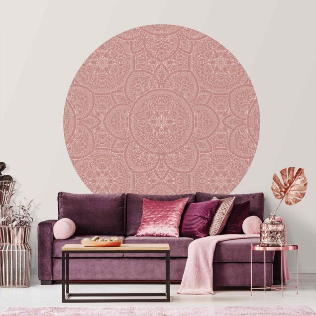Kök dekoration Large Mandala Pattern In Antique Pink