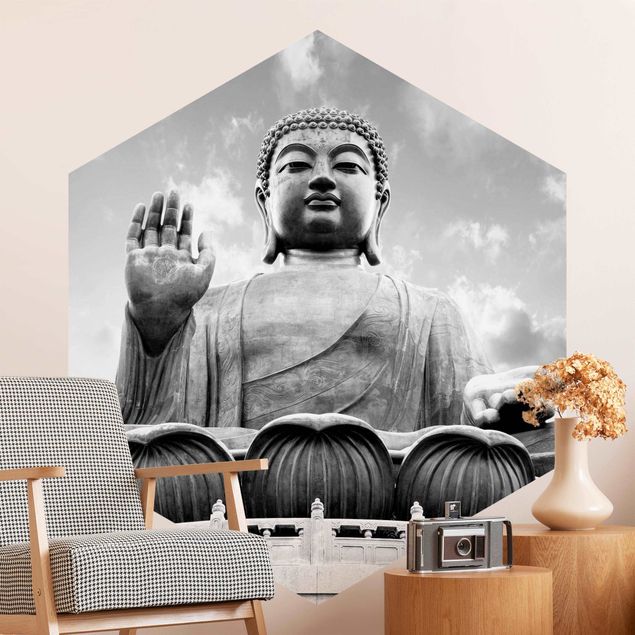 Tapeter modernt Big Buddha Black And White