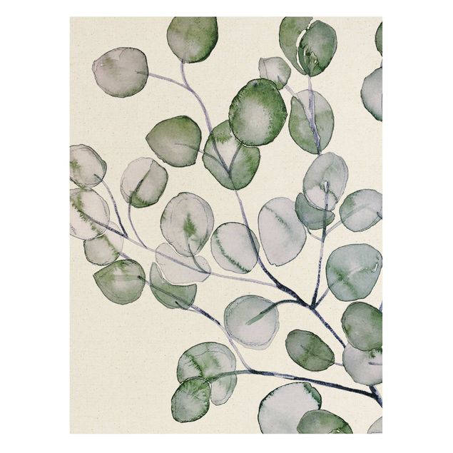 Tavlor grön Green Watercolour Eucalyptus Branch