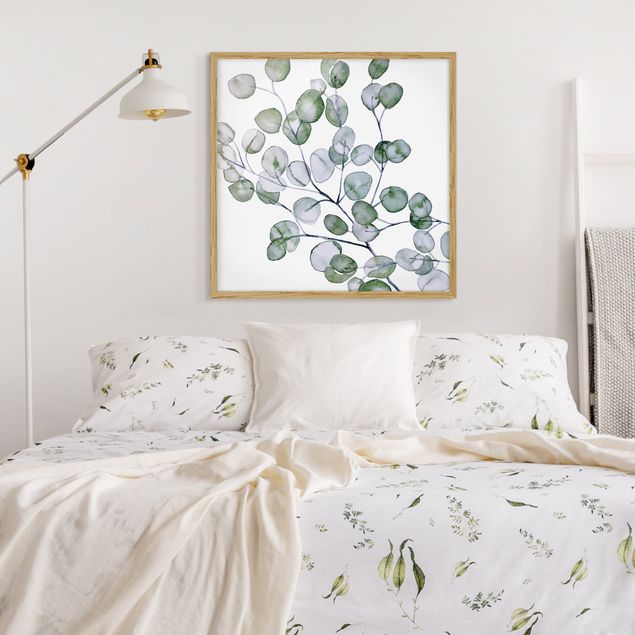 Tavlor blommor Green Watercolour Eucalyptus Branch