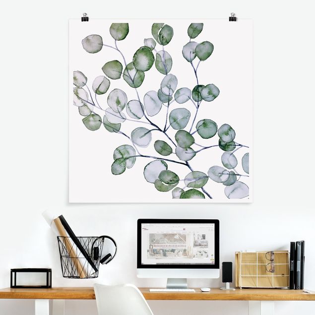 Kök dekoration Green Watercolour Eucalyptus Branch