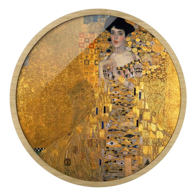 Runde gerahmte Bilder Gustav Klimt - Portrait Of Adele Bloch-Bauer I