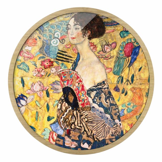 Tavlor runt Gustav Klimt - Lady With Fan