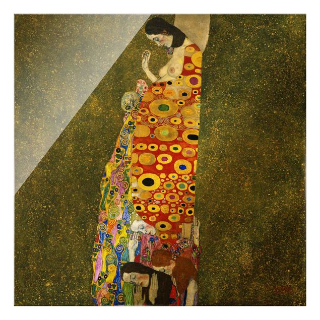 Glastavlor naken och erotik Gustav Klimt - Hope II
